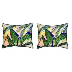 Pair of Betsy Drake Elephant Ears Large Indoor/Outdoor Pillows 16x20